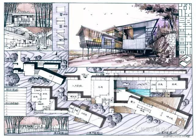 建筑手绘平面设计作品图