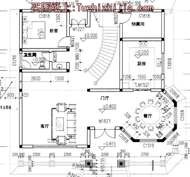 厨房楼梯平面设计图